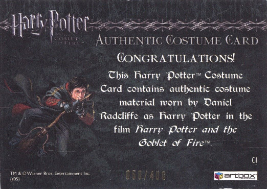 C1 - Harry Potter's First Task Costume - Back
