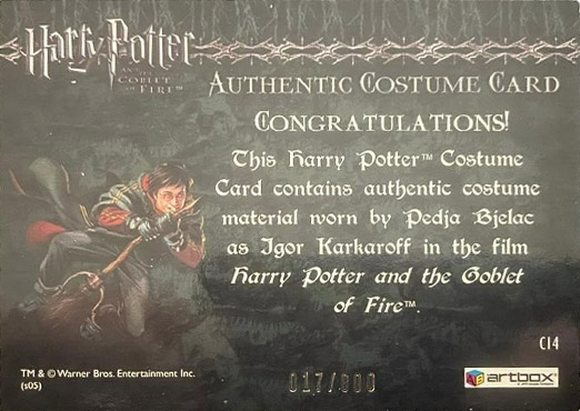 C14 - Igor Karkaroff's Yule Ball Costume - Back
