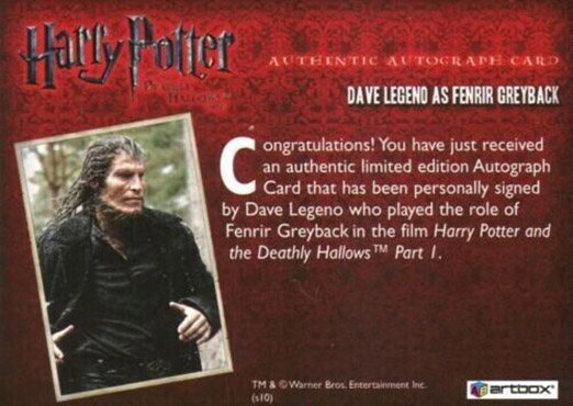 Dave Legano as Fenrir Greyback - Back