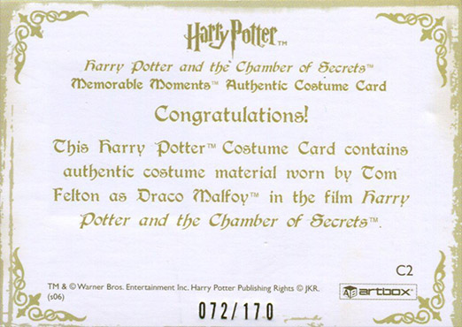 C2 - Draco Malfoy's Quidditch Jumper - Back
