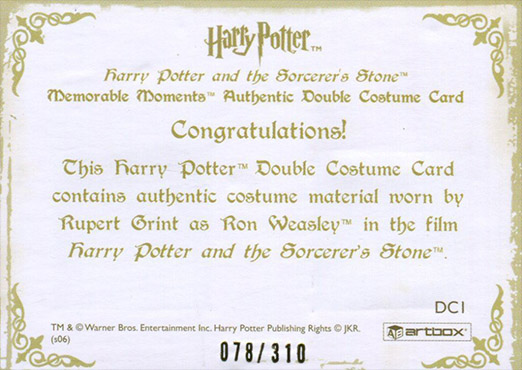DC1 - Ron Weasley's School Uniform - Back